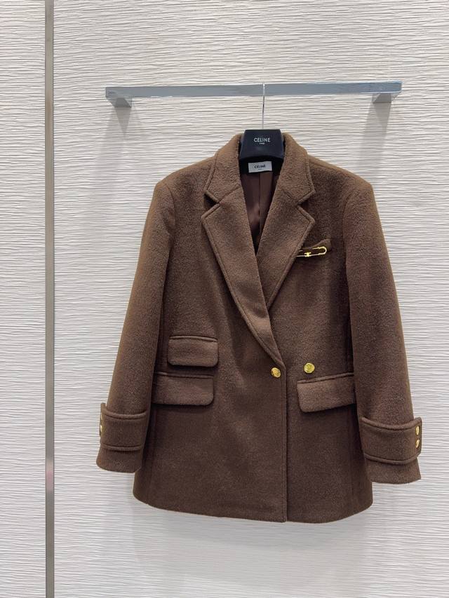 Celin*2025Fw New style, simple and elegant suit jacket with 30% cashmere. Very h