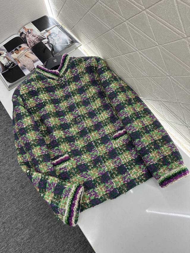 Chane*2025 New Arrival Woven Stand Collar Dress Coat 25Coco Ski Series# Custom Y