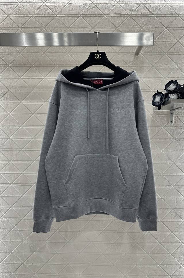 Gucc*2025 New Arrival Embroidered Drawstring Hooded Sweatshirt Custom-made Yb or