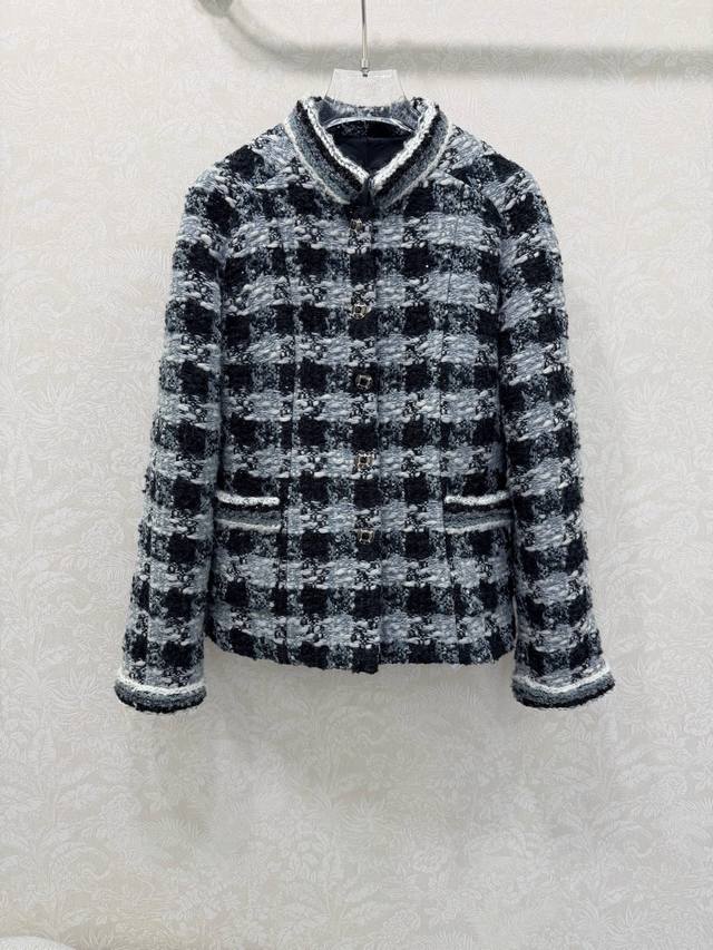 Chan*L 2025 New Woven Stand Collar Dress Coat. Made of imported coarse wool fabr