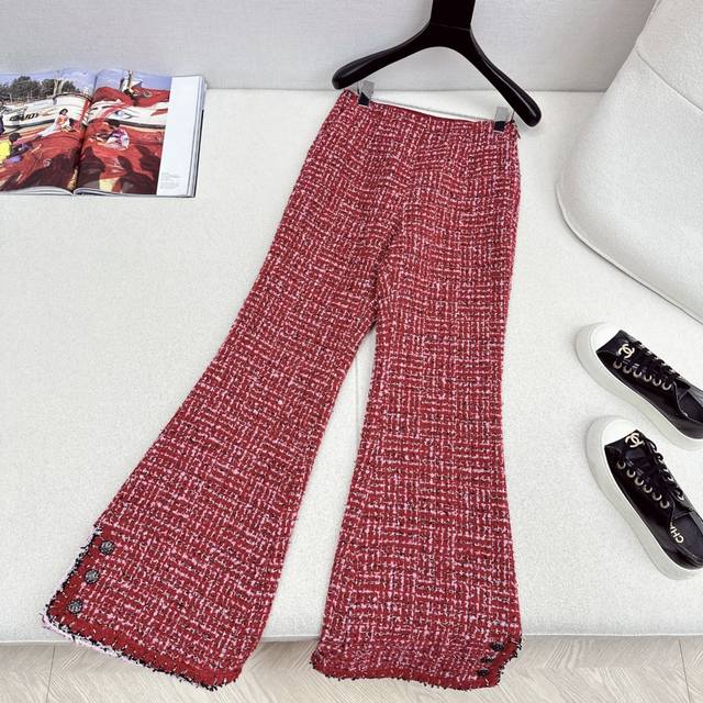 C Brand 25Ss Autumn/Winter Newest Chanel-Style Woven Trousers. Exquisite high-en