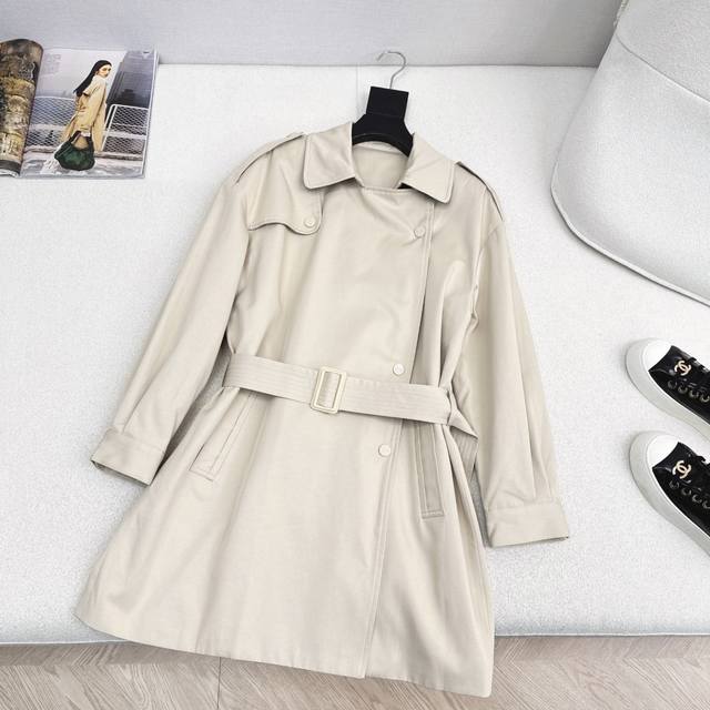 Autumn Must-Have Loe 25Ss Latest Minimalist Mid-Length Trench Coat - Excellent S