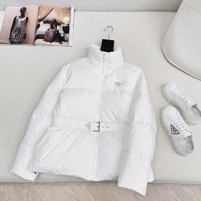 Hot Selling Item PD 25Ss Autumn/Winter Newest Stand Collar Leather Belt Waist Do