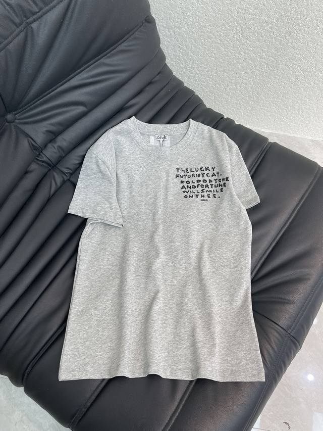 Loew*26 Early Spring New Embroidered Short-Sleeve T-Shirt Exquisite fit, incredi