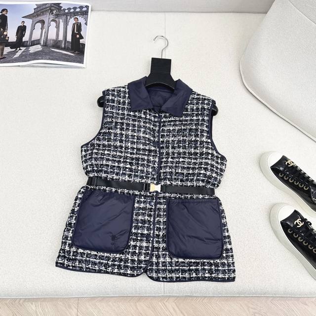Exclusive Cd 25Ss Autumn/Winter Newest Snowflake Knit Down Vest Jacket H-neck La