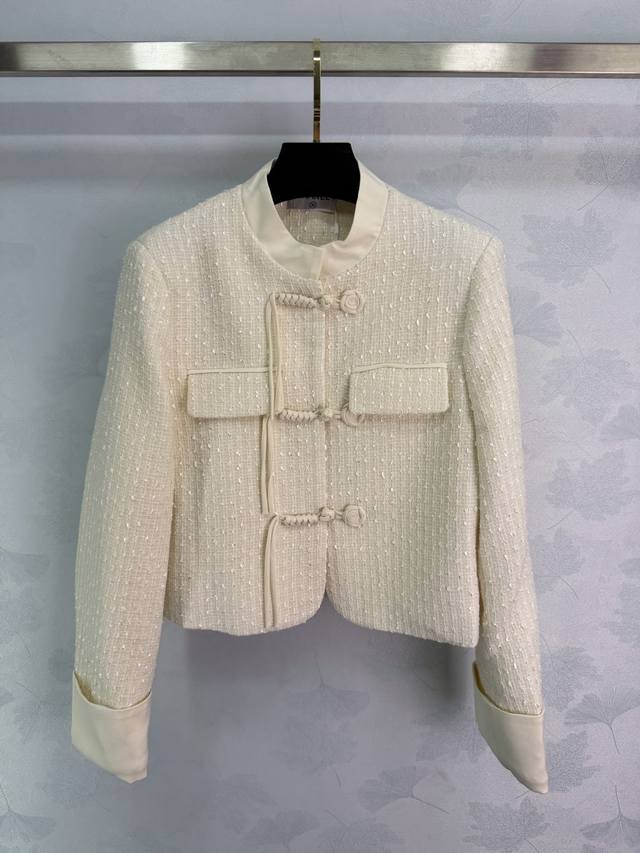 Ch*25 Autumn/Winter New Style Chinese Jacquard Coat with Folded Buttons. Made of