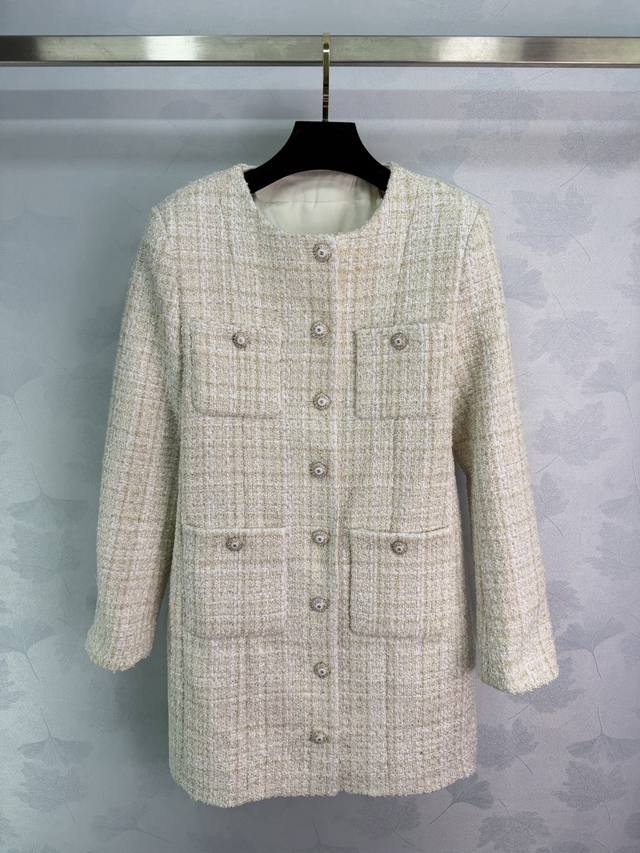 Chane*2025 Autumn/Winter New Woven Dress Long Coat, Custom Made with Imported Co