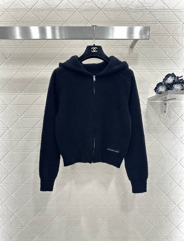 Alexander Wan*2025 New Arrival Hooded Knit Zip-Up Jacket Made with custom Yb imp