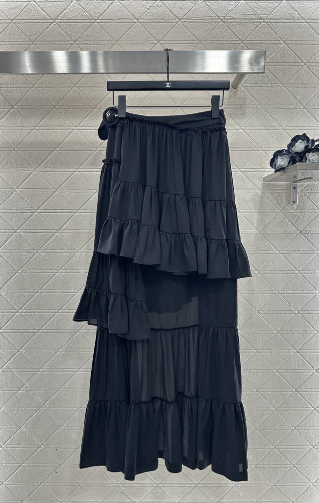 Louis Vuitto*2025 New Arrival Belted Ruffle One-Piece Skirt Custom-made imported