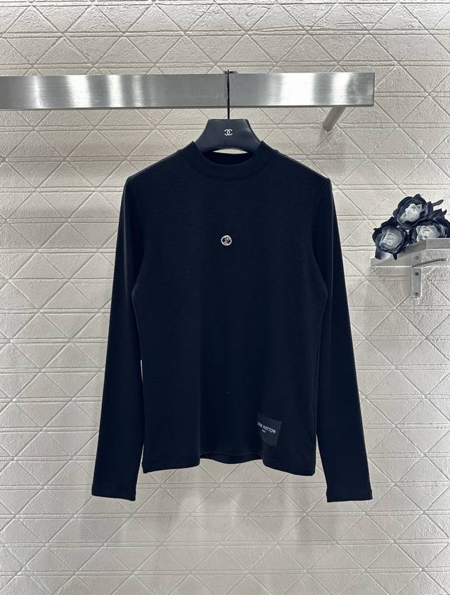 Louis Vuitto*2025 New Arrival Round Neck Brooch Logo Base Layer Top Custom Yb st