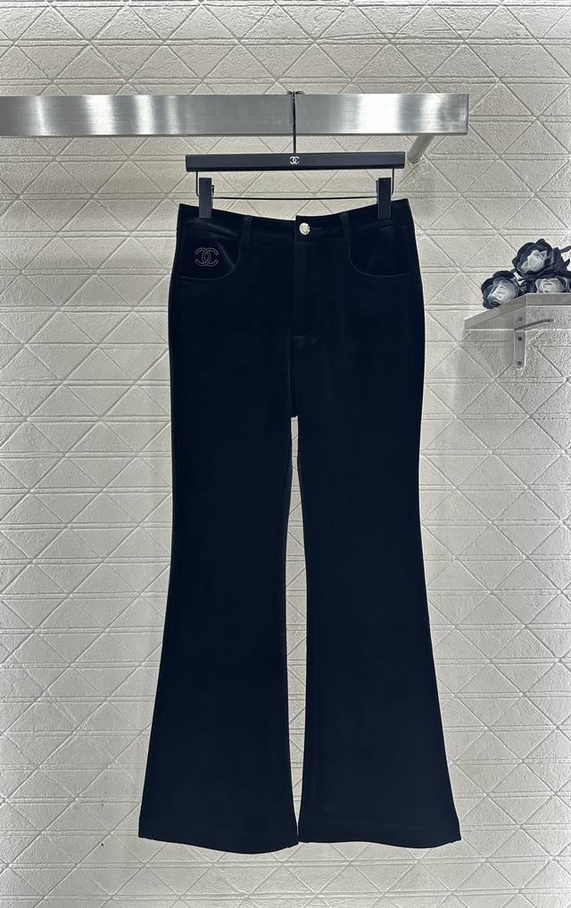 Chane*2025 New Arrival Flared Velvet Retro Trousers Custom Yb imported velvet ma