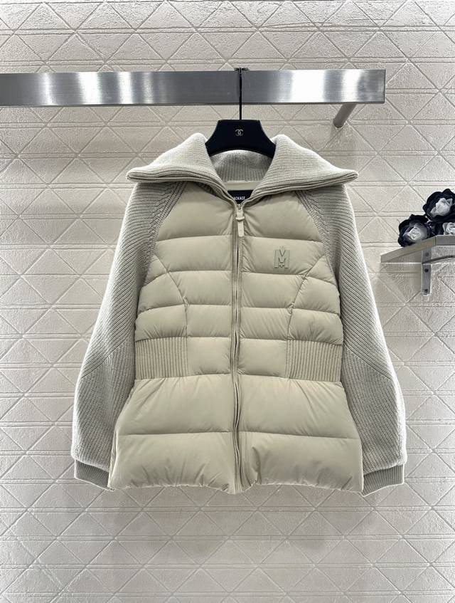 Mackag*2025 New Arrival Patchwork Sleeves, Waist-cinching, Lapel Down Jacket Cus