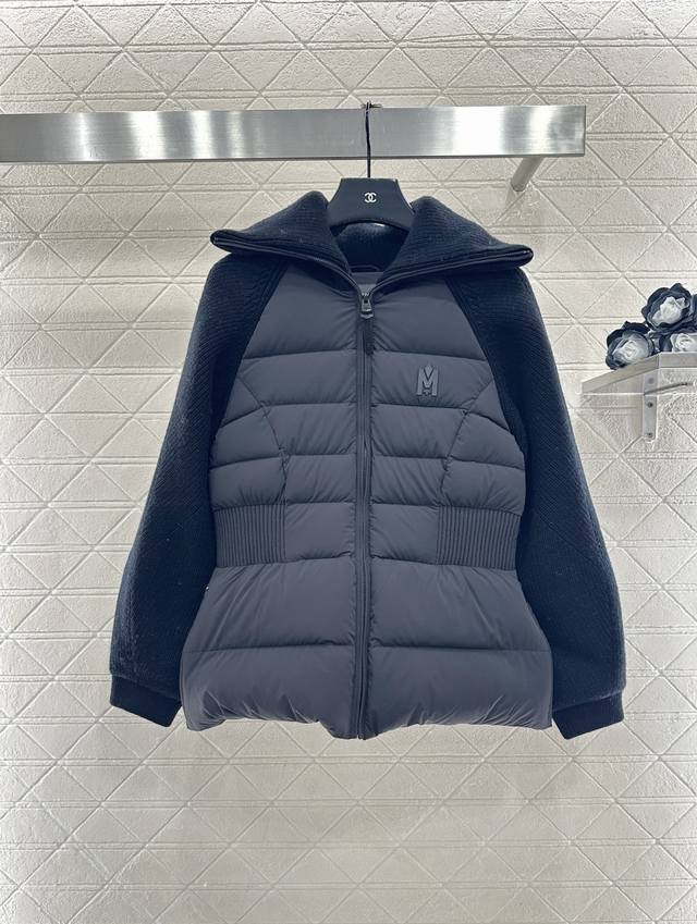 Mackag*2025 New Arrival Patchwork Sleeves, Waist-cinching, Lapel Down Jacket Cus