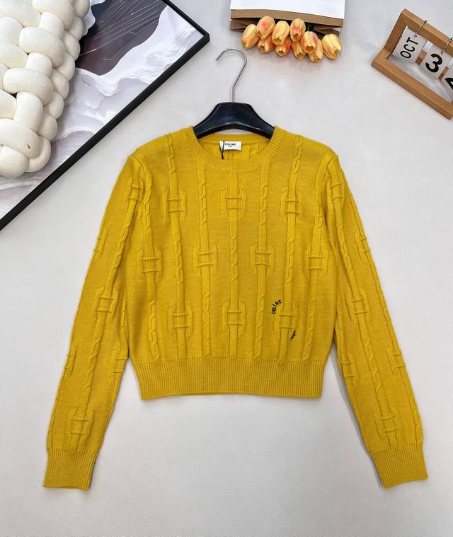 Celinel 2025 New Crew Neck Crochet Letter Pullover Sweater, made with custom Yb