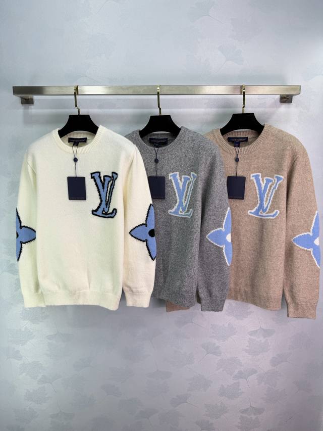 Lou*25 Autumn/Winter New Monogram Jacquard Knit Sweater, made of high-quality wo
