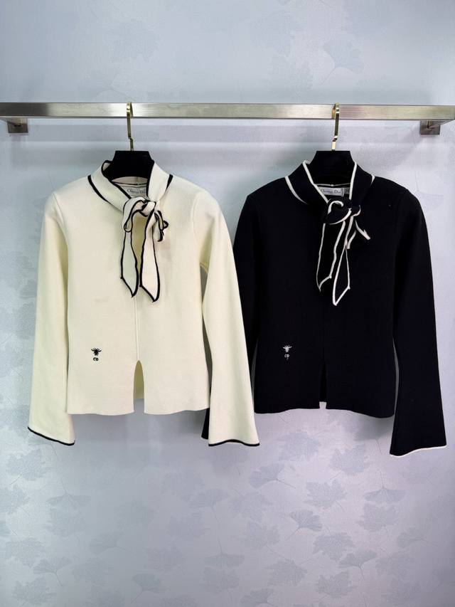 Dio*25 Autumn/Winter New Korean Style Color Block Bow Knit Sweater, Soft and Com