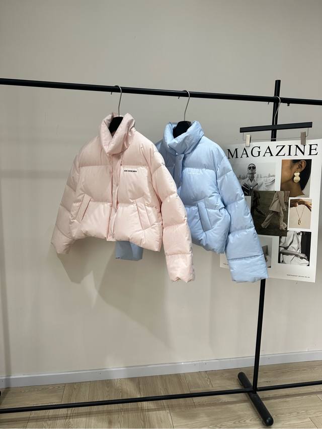Ann Pink and Blue Bread Down Jacket Short Coat DDD, Fabric: Polyester + 90% Whit