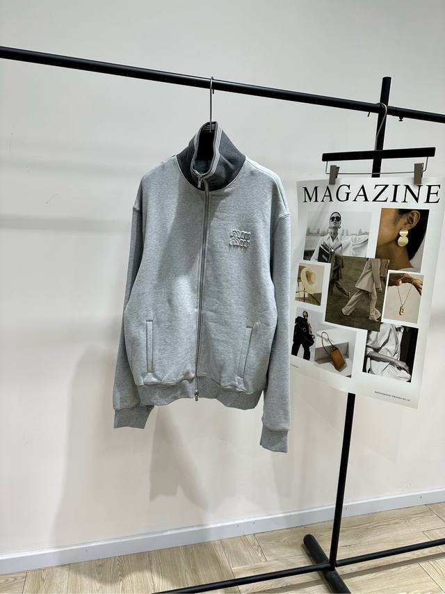 M Light Gray Zippered Sweatshirt Jacket DDD. Fabric: 100% Cotton Terry Cloth Col