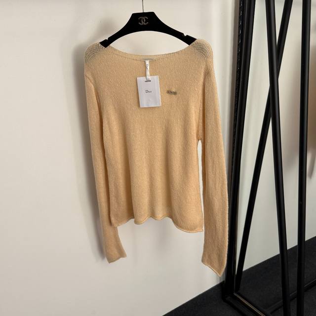 Style No. 20257842 Dio* New Rhinestone Letter Brooch Off-Shoulder Slim-Fit Long