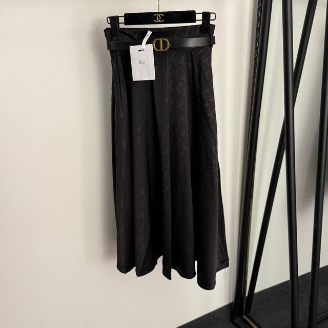 Style No. 1953 Dio* New Monogram Logo Letter Cd Leather Waist-cinching Midi Ski