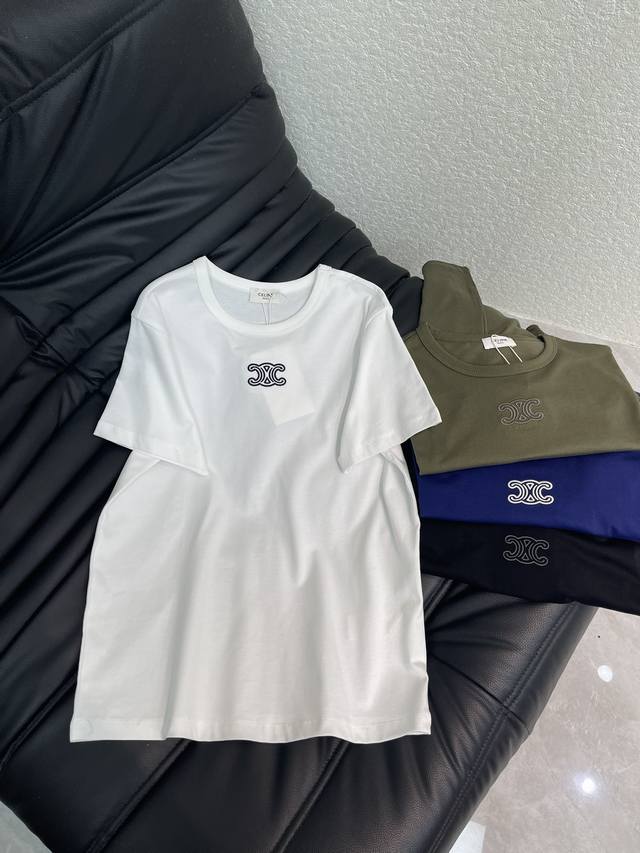 Celin*26 Early Spring New Arrival Arc de Triomphe Embroidered Short-Sleeve T-Shi