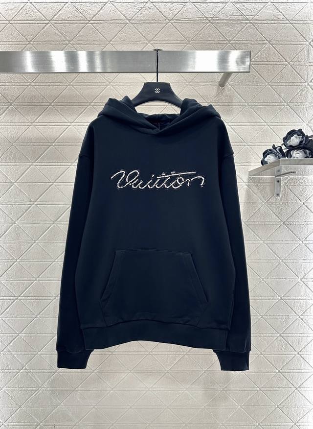 Louis Vuitto*2025 New Arrival Beaded Sequin Letter Hooded Sweatshirt Custom Yb o