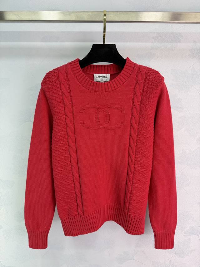 Ch* 2025 Autumn/Winter New Cable Knit Pullover Sweater! Made with custom wool ya