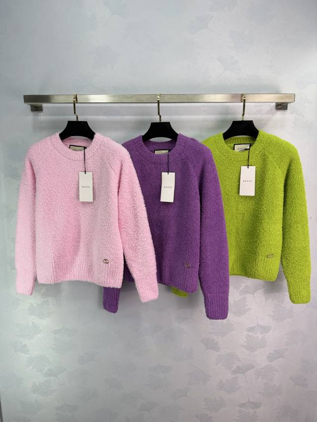 Gucc* 2025 Autumn/Winter New Drop-Shoulder Pullover Knit Long-Sleeve Sweater! Ma