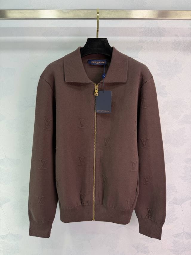 Lou*2025 Autumn/Winter New Style Lapel Zipper Knit Long-Sleeve Cardigan! Made wi