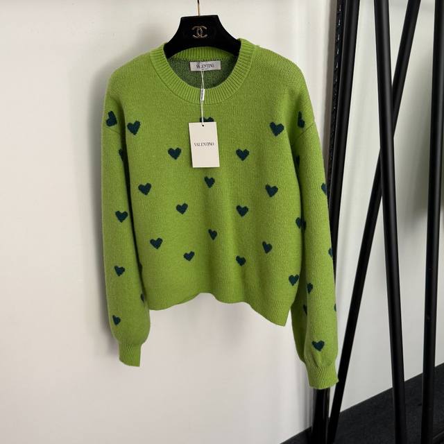 Style No. 20257816 Valentin* New Heart-Shaped Pullover Long-Sleeve Knit Sweater