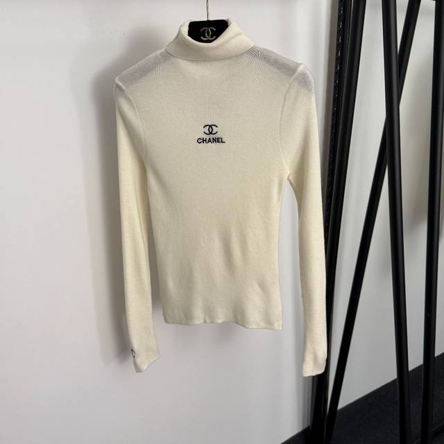 Style No. 20257830 Chanel* New Style Logo Embroidered High-Neck Long-Sleeve Woo