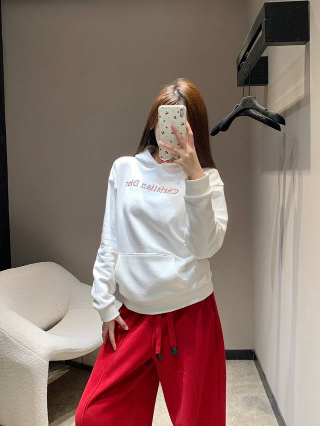 Dio* 25Fw Autumn/Winter New Letter Embroidered Hooded Sweatshirt | Exclusive Hig