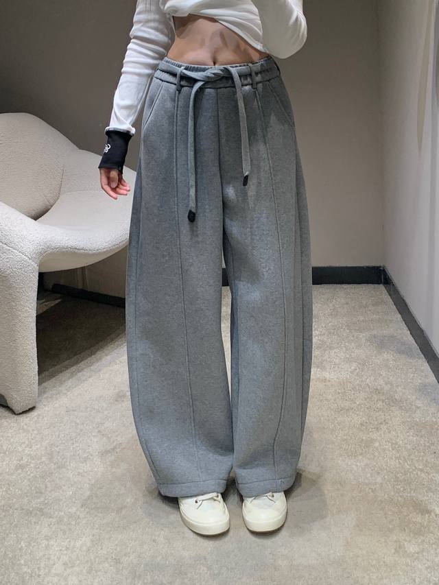 Loew* 25Fw Autumn/Winter New Fleece-Lined Casual Sweatpants with Waistband | Exc