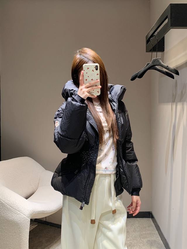 Mon*Ler 25Fw Autumn/Winter New Pleated Waist-cinching Hooded Down Jacket | Exclu