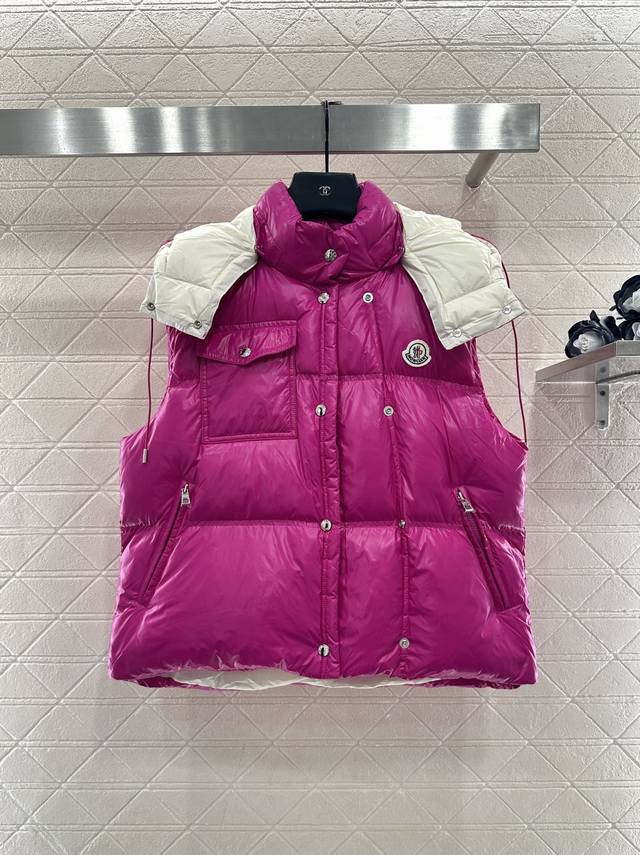 Moncle*2025 New Arrival Hooded Detachable Down Vest Custom Yb imported reflectiv