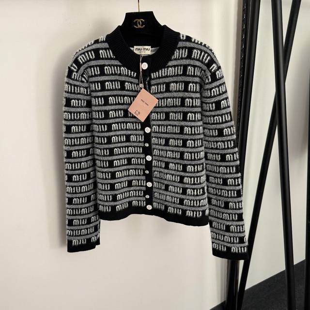 Style No. 20257659 Miumi* New Chanel Logo Single-Breasted Crew Neck Long-Sleeve