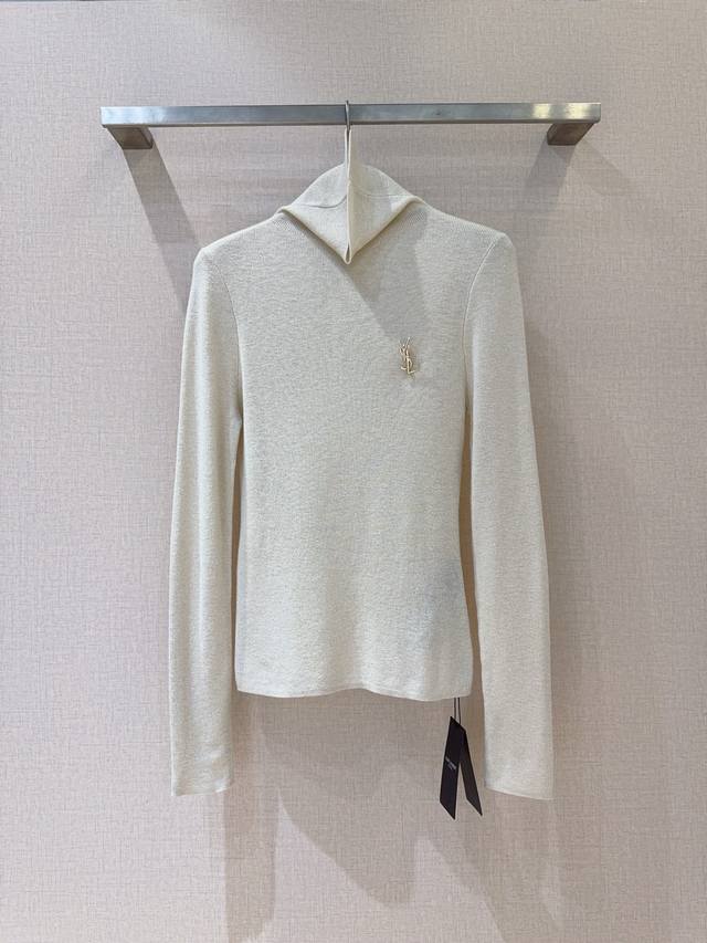 New Saint Laurent High-Neck Sequined Knit Sweater Recommendation Featuring a hi