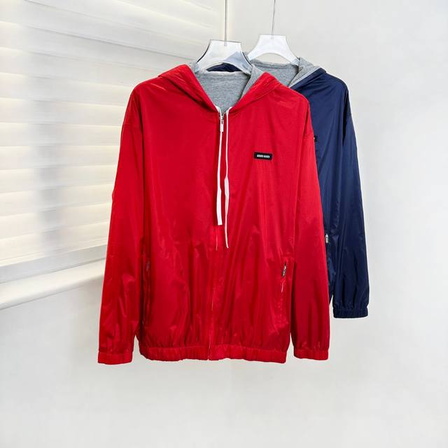 Reversible Hooded Jacket 25Ss Autumn/Winter New Arrival! Size Sml Color Red Nav