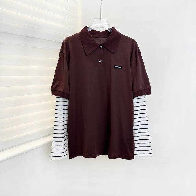 Plain Knit Polo Shirt 25Ss Early Autumn New Arrival! Miu style signatures like