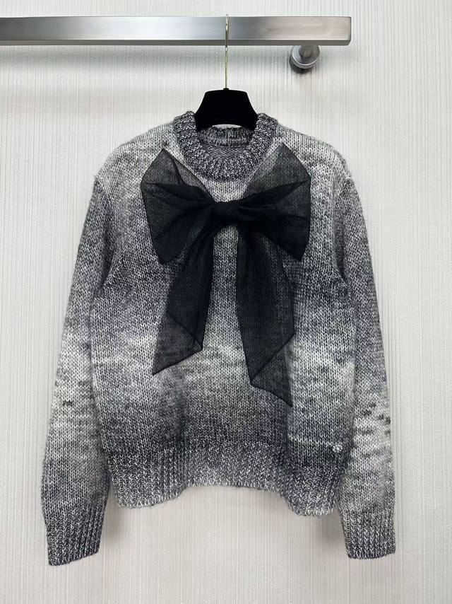 New Arrival! Fragrant 25 Autumn/Winter Mesh Bow Tie-Dye Crew Neck Sweater. Comf