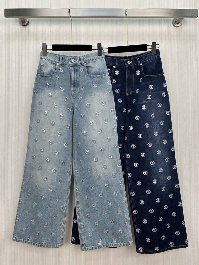 New Arrival! Donkey Skiing Series Gold Coin Sequin Denim Collection! Monogram e