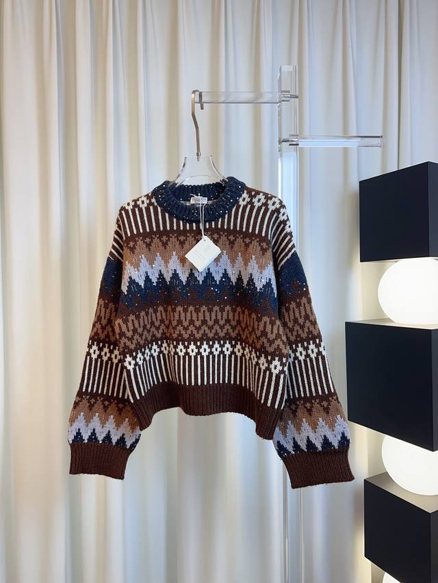 Bc New All-Over Sequin Embroidery Wool Top - Custom-Made, Expansion Pattern, Woo