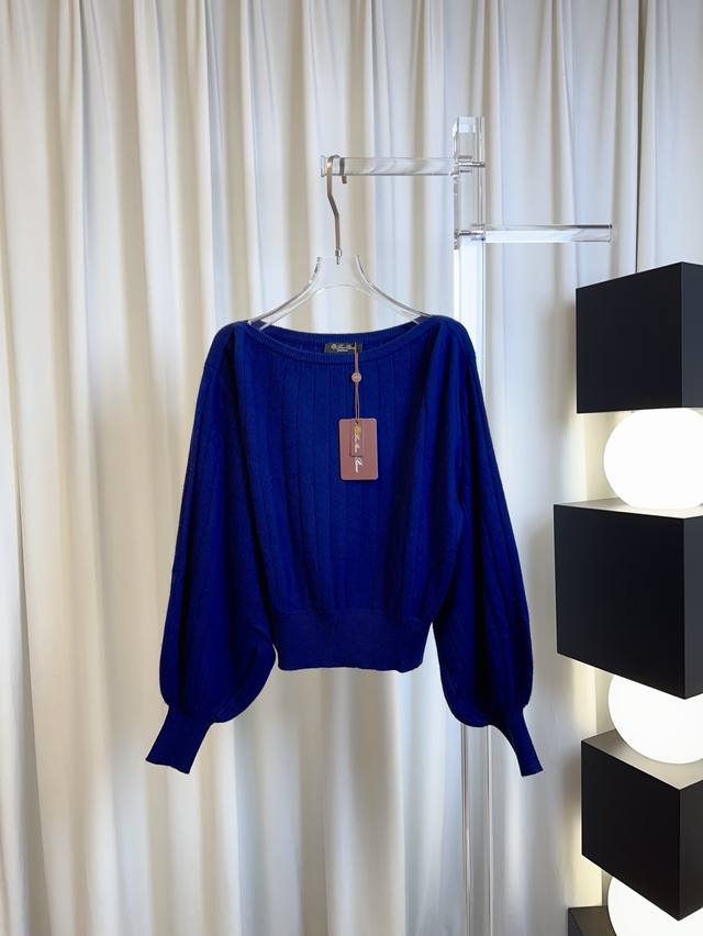 Lp*New Off-Shoulder Lantern Sleeve Cashmere Top, Custom-Made, Woven Cashmere Fab