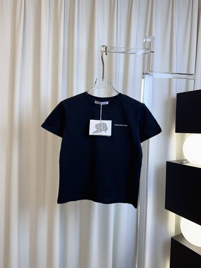 Ale** New Embroidered Logo Letter Logot-Shirt, Custom Pure Cotton Fabric, Comfor