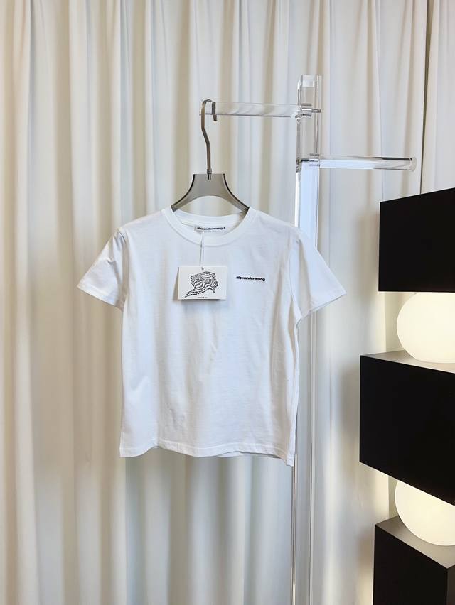 Ale** New Embroidered Logo Letter Logot-Shirt, Custom Pure Cotton Fabric, Comfor