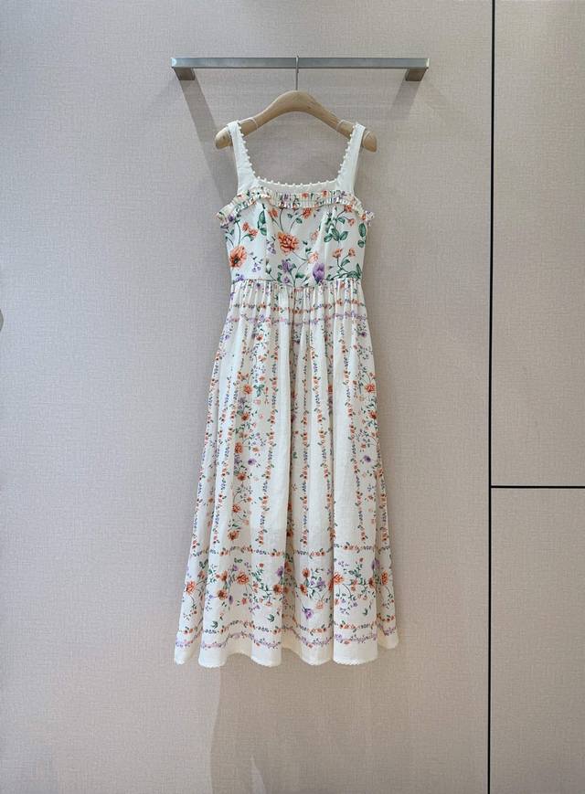 Agua By Agua Bendi*T*A New Retro Slip Dress with Elegant Wildflower Print, Linen