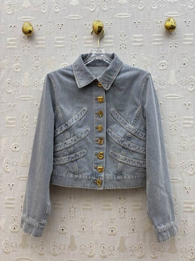Sch 25 Early Autumn New Style Irregular Button Denim Jacket, Three-Dimensional S