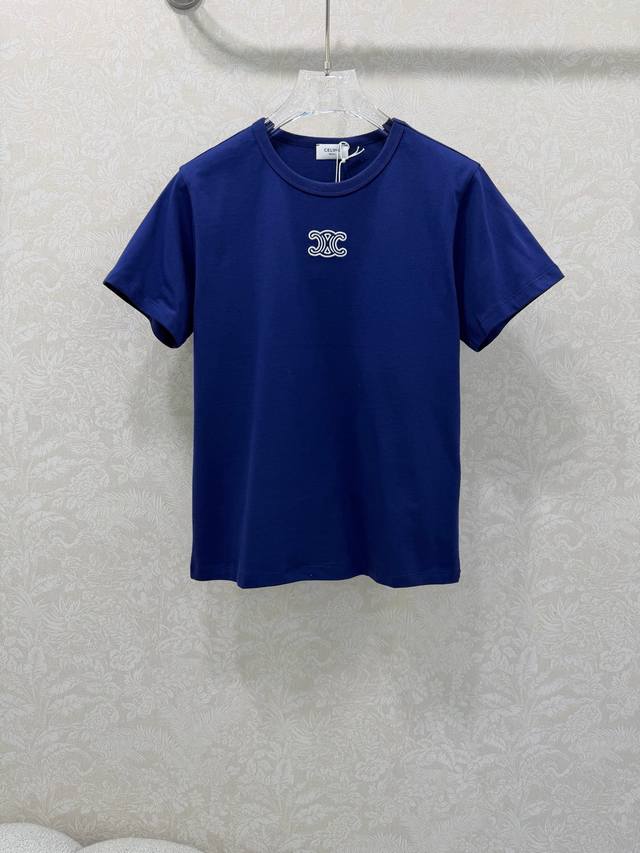 Celin* 2026 Early Spring New Arrival Triumphal Arch Embroidered Stretch Short-Sl