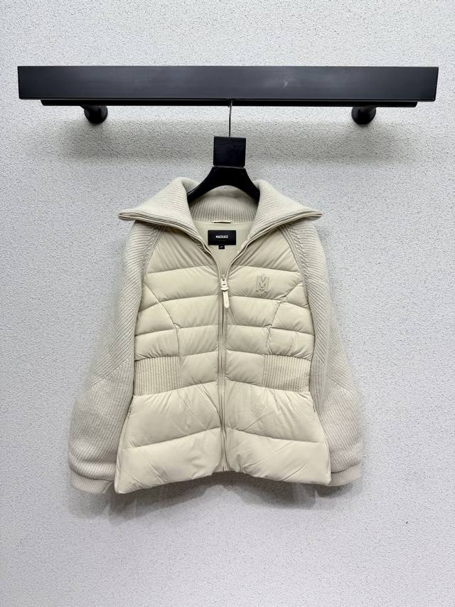 Mackag* Knitted wool and cashmere down jacket with excellent overall warmth. A c