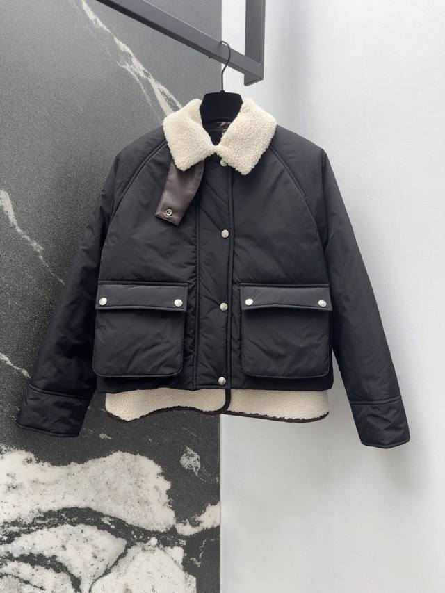 Loe 25Ss Autumn/Winter New Arrival Two-Piece Cotton-padded Jacket with Lapel Col